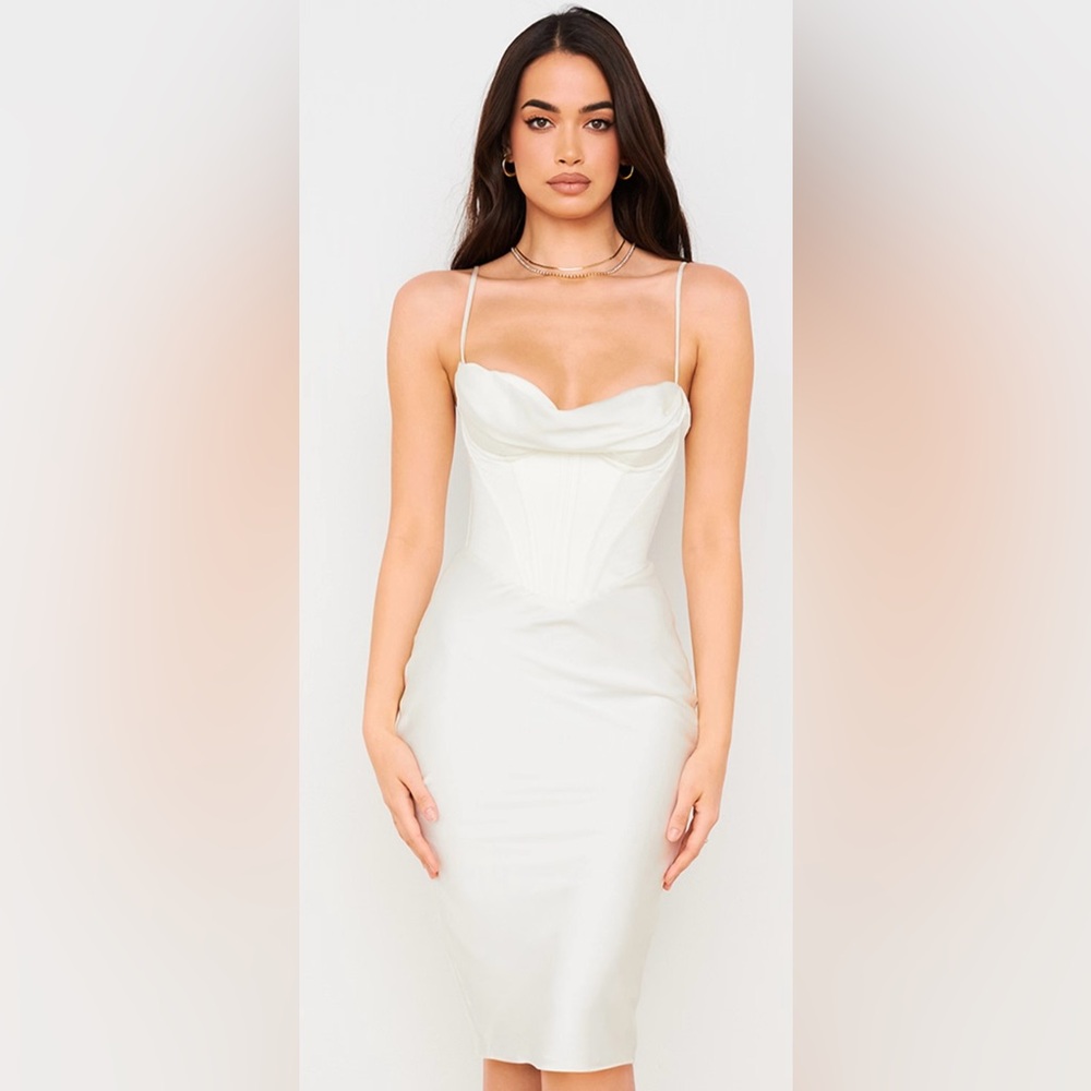 House of CB Ivory Corset Midi Dress